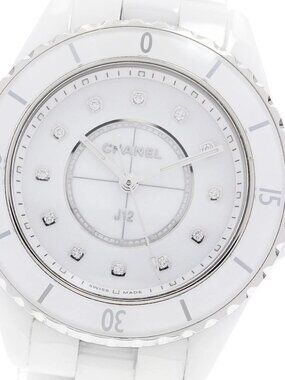 CHANEL J12 H5703 White ceramic 12P diamond white Dial Quartz Ladies Watch_966459